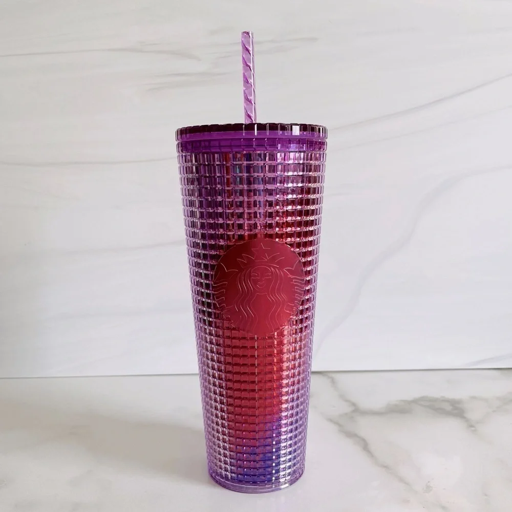 Starbucks Summer 2021 Pink/Purple Ombré Grid Vente Tumbler- 24oz
